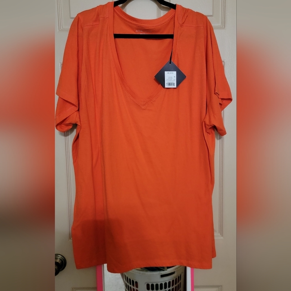 #295 AVA & VIV- Crewneck Short Sleeve T-Shirt- Avail. in Blue or Orange,sze. 4X - Picture 8 of 11